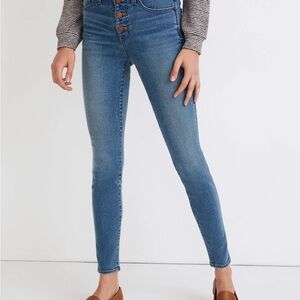 Madewell 10” High-Rise Button-Fly Women's Skinny Jeans - Light Blue Wash